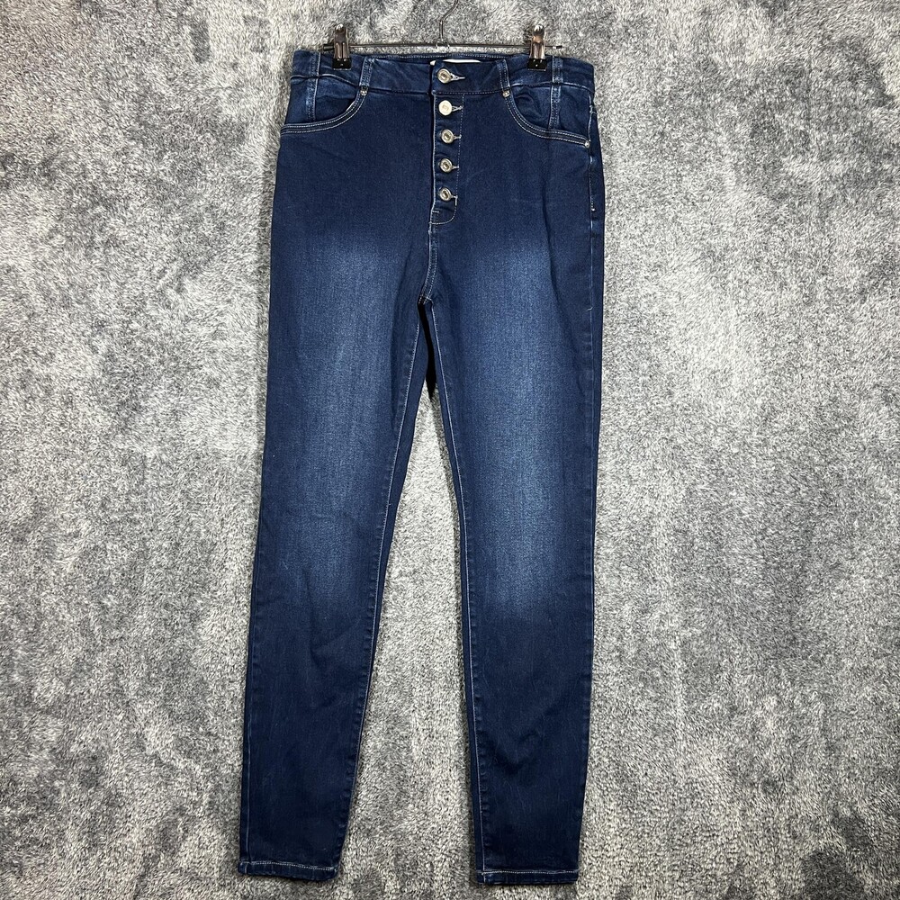 KanCan Jeans Womens 9 28 Blue High Rise Skinny Button Fly Stretch KCG677D-OP